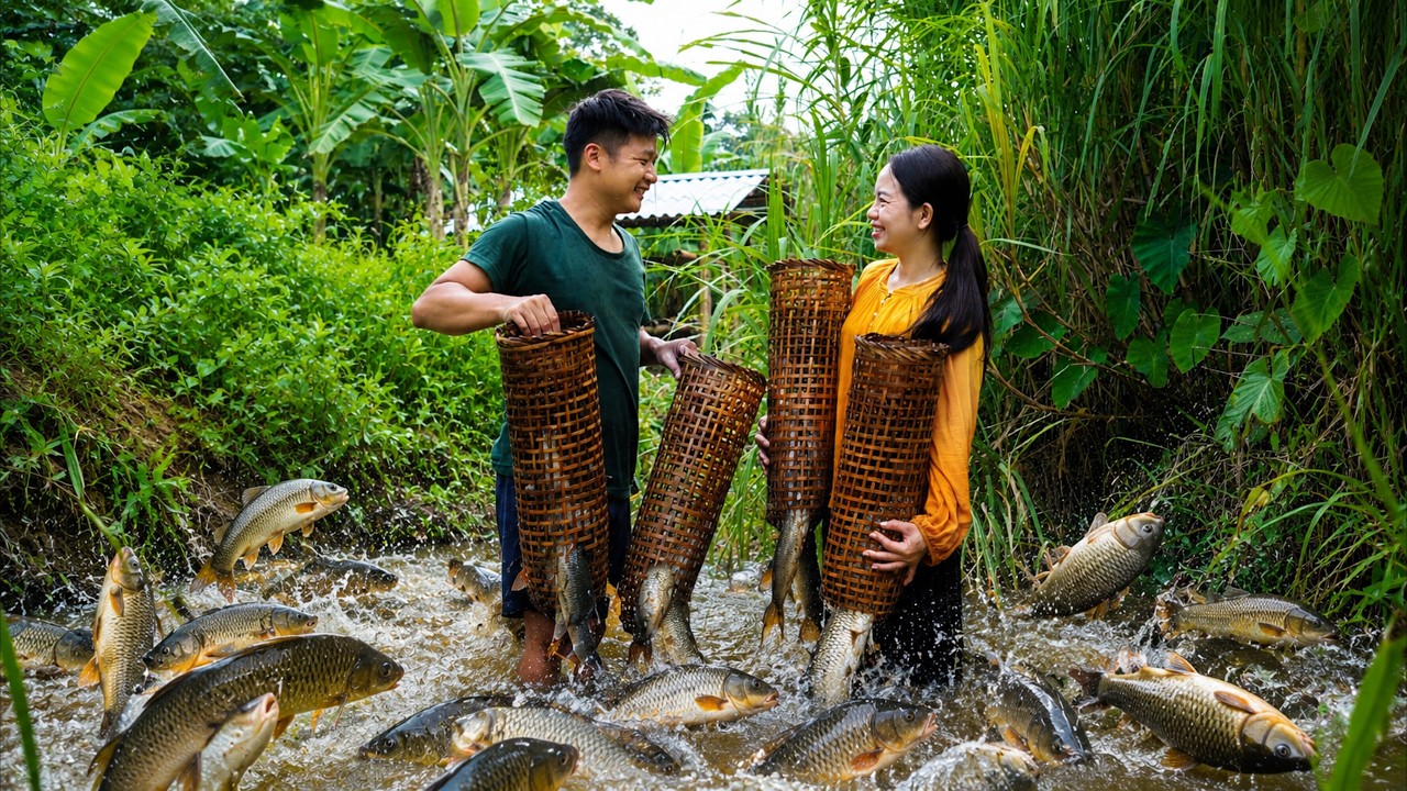 🔥 How Sung Thuong Catches Giant Fish and Makes Smoked Dried Fish to Sell