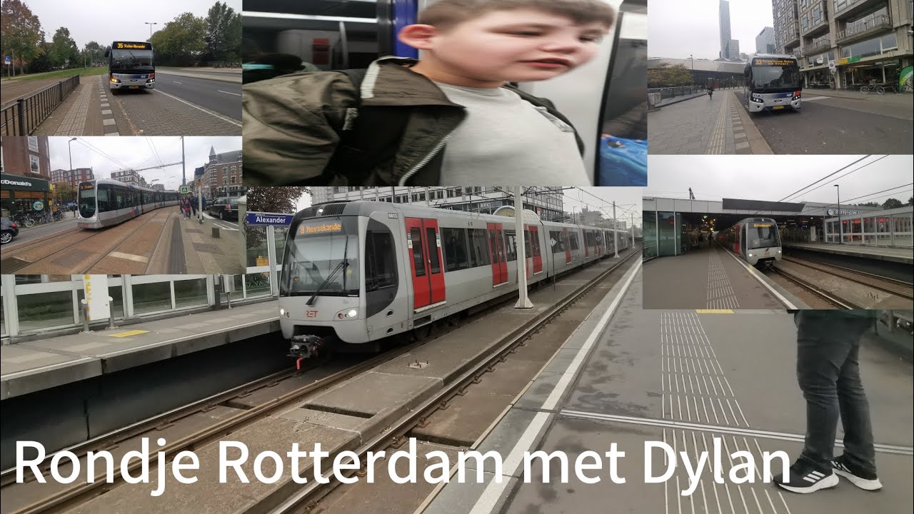 Rondje Rotterdam met tram bus en metro met Dylan 