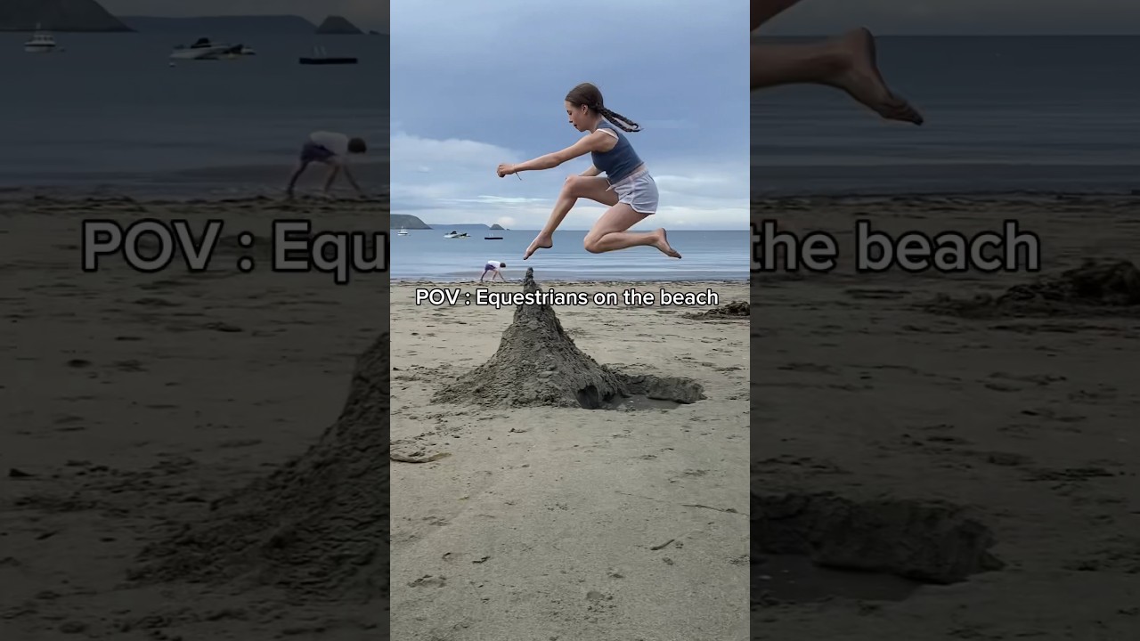 Equestrians on the beach 🤣🐴 #horse  #horsegirl #rider #equestrian #funny #beach  @BirdieEquines