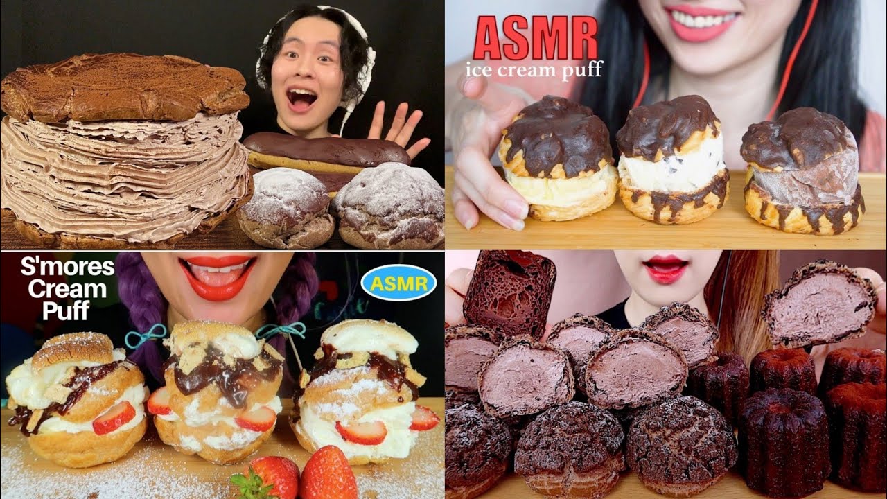 Giant cream puff mukbang