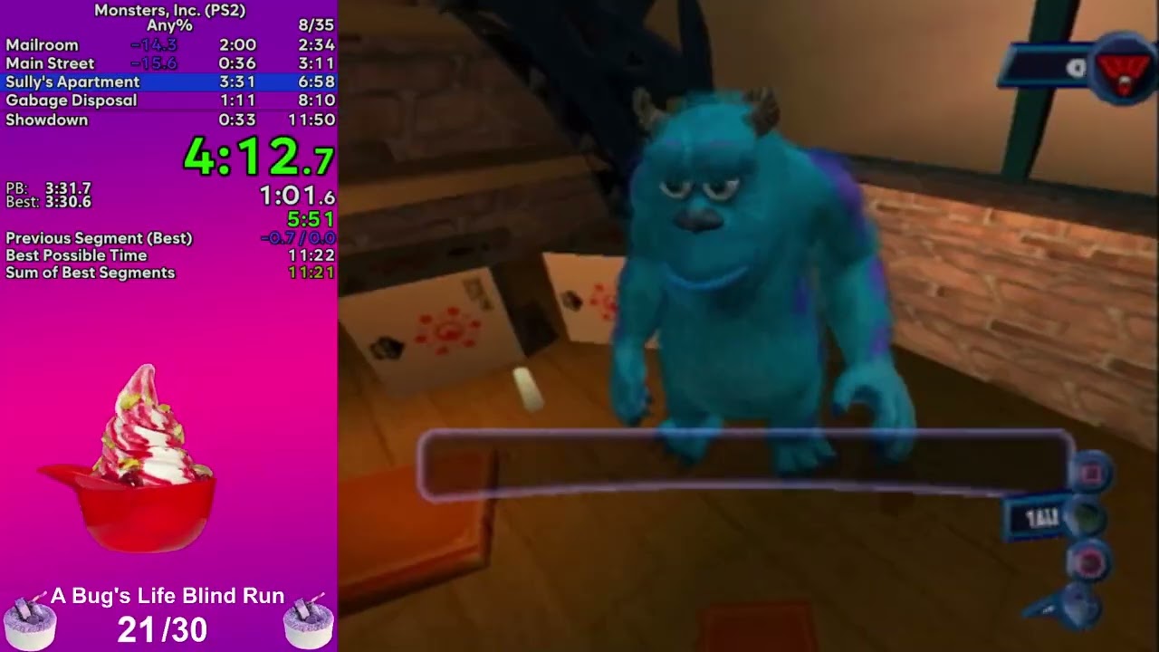 Monster's Inc. (PS2) | Any% | 11:25 IGT (14:14 RTA)