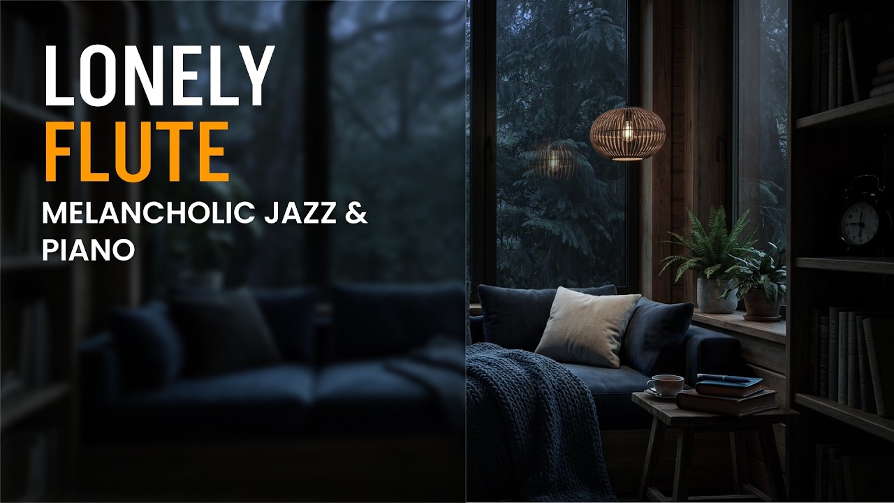 Lonely Jazz Flute 🍂 Melancholic Instrumental Music for Solitude Evening (Flute and Piano)