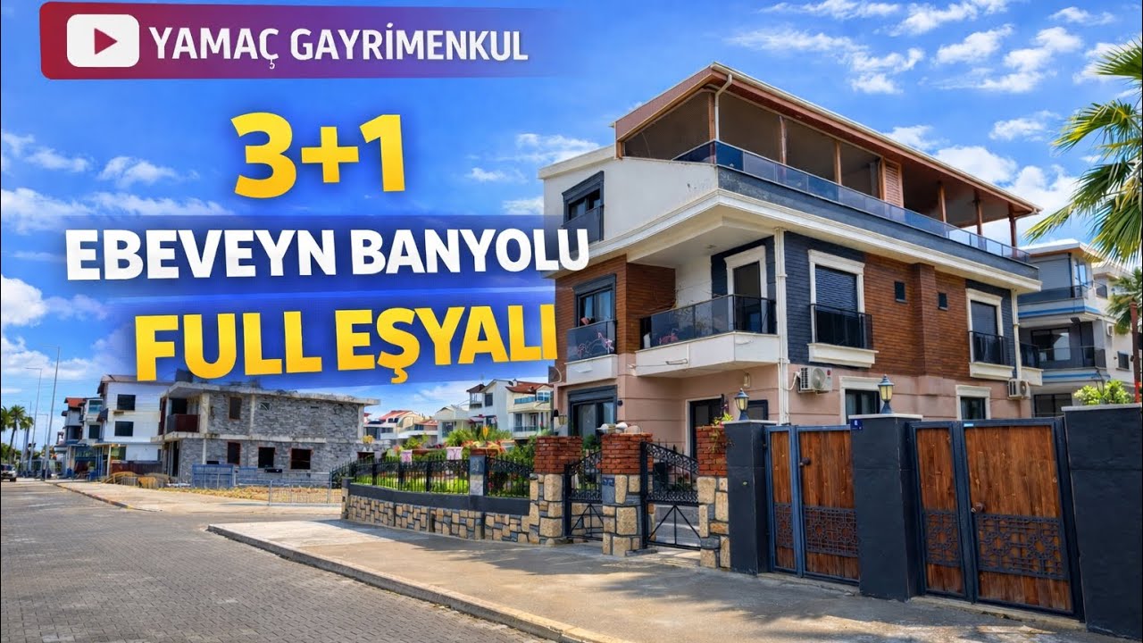 Didim Efeler’de Satılık Full Eşyalı 3+1 Harika Fırsat Villa / V132