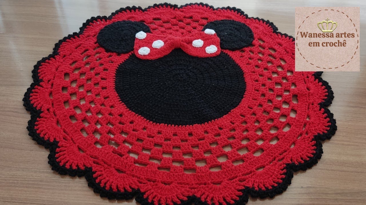 tapete Minie redondo de crochê dei dicas para adaptação PASSO A PASSO #crochê #passoapasso #crochet