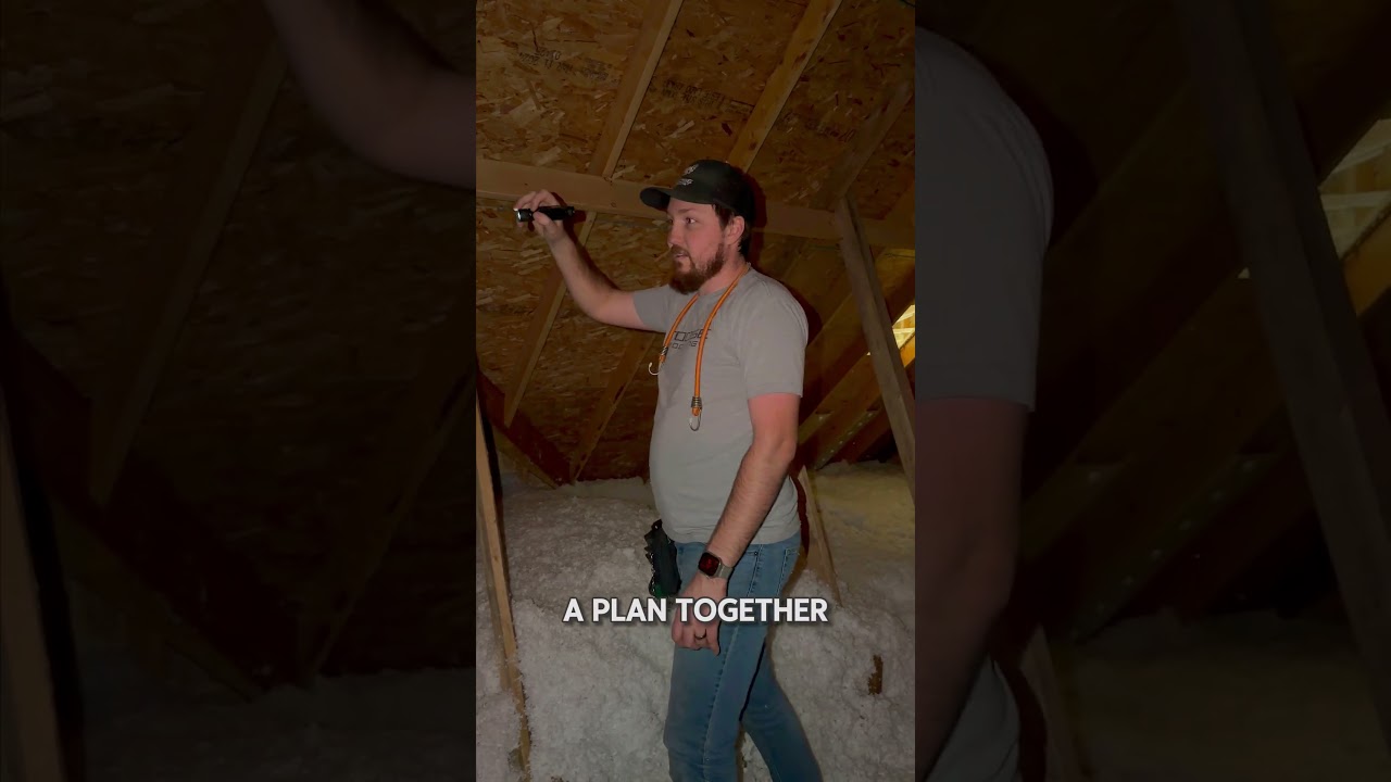 Ambering in your attic after 2 years isn&rsquo;t normal 🚫 #OmahaRoofing #Ambering #Attic #RoofingExpert