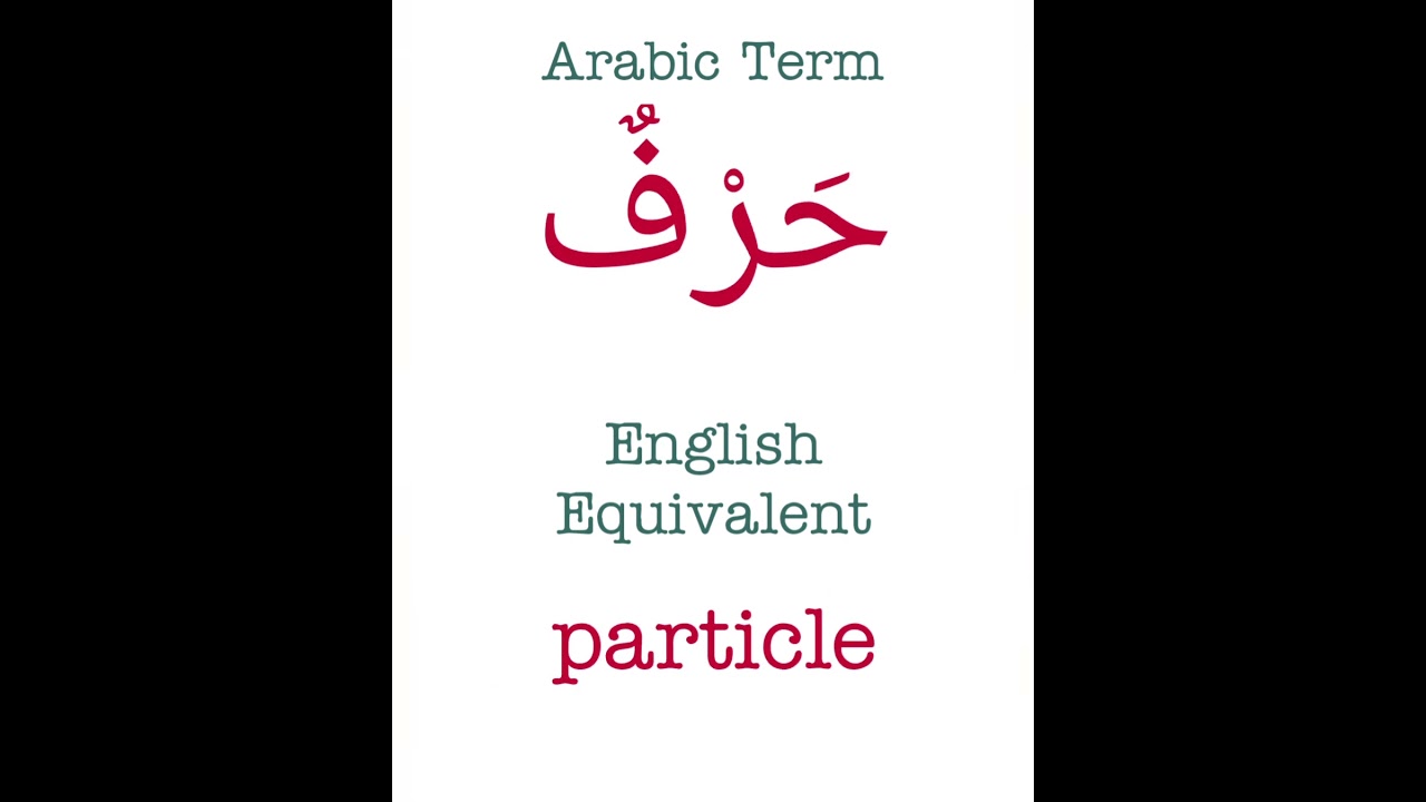 Arabic Grammar Terminology