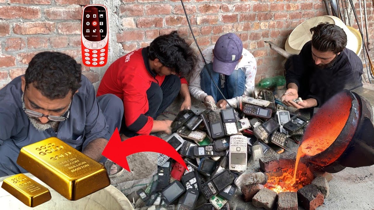 AMAZING method! How 24k pure Gold Extraction from Wasted mobile phones | Gold recover wasted mobile