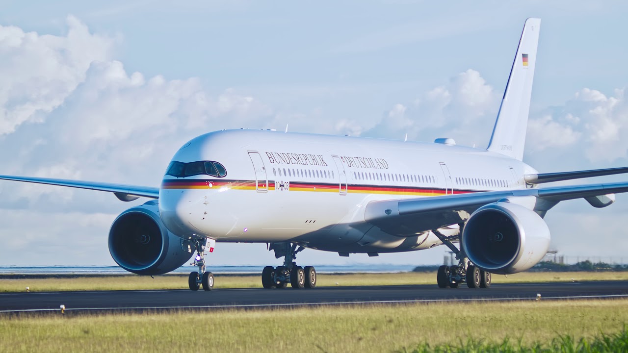 German Air Force (Airbus a350 10+03). First landing in Tahiti (NTAA). 11/22/2020