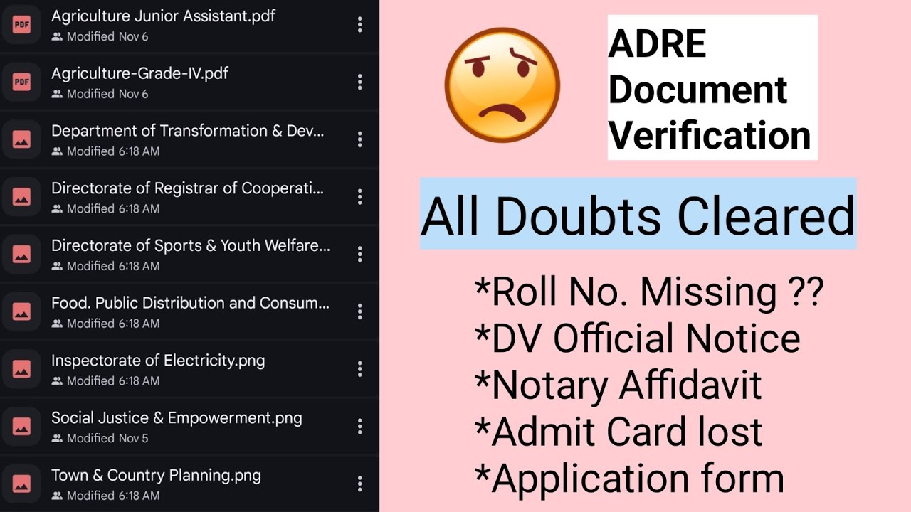 ADRE Document Verification All Doubts Cleared // All Queries Resolved //