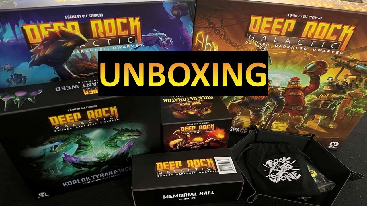 DGA Unboxes: Deep Rock Galactic: The Board Game - Space Rig + Biome + Mini Expansions + Misc Swag