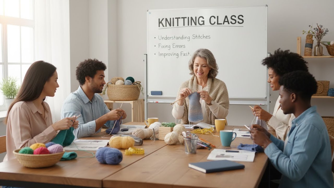 Knitting Class Understanding Stitches, Fixing Errors, and Improving Fast