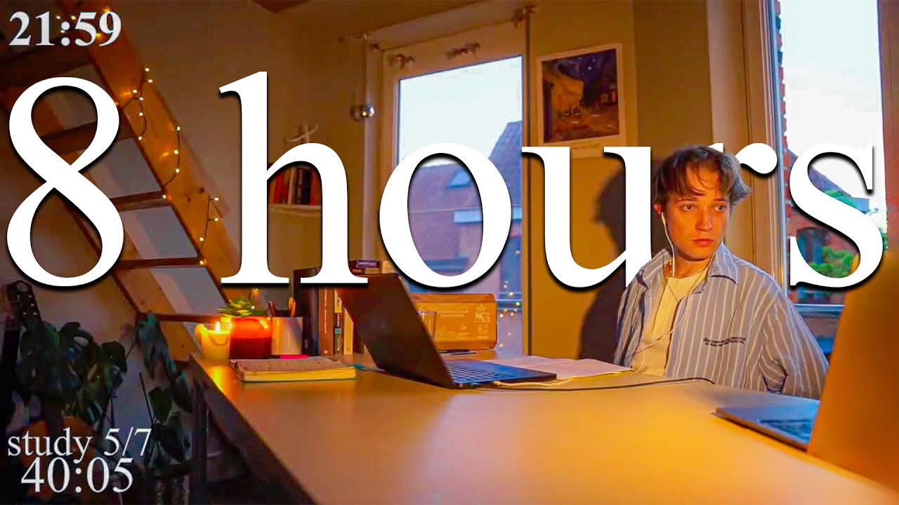 LIVE-Special from Belgium | 8-HOUR study with me in Gent 📚⛈️ rain sounds & pomodoro timer 60 & 10
