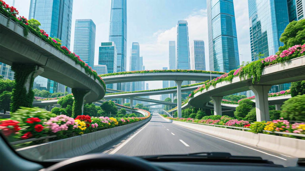A driving tour in Chengdu, China: driving in the urban area of the largest city in western China