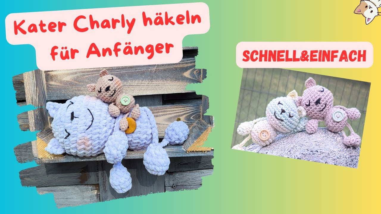 Kater häkeln 🐈‍⬛ Katze häkeln für Anfänger 🩷 Schritt für Schritt - schnell&einfach #amigurumi #katze