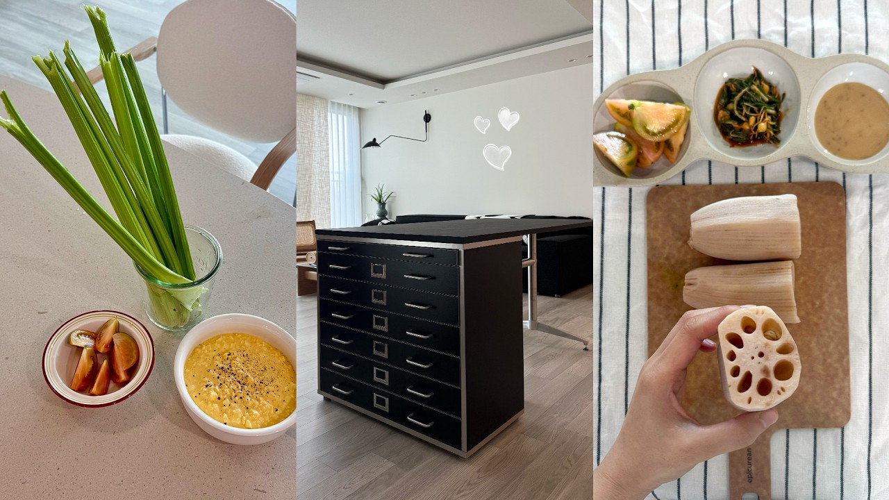 ENG) 지류함테이블 만들기🖤 클린식 레시피! 통연근&bull; 저칼로리 샐러리 마요소스🍯