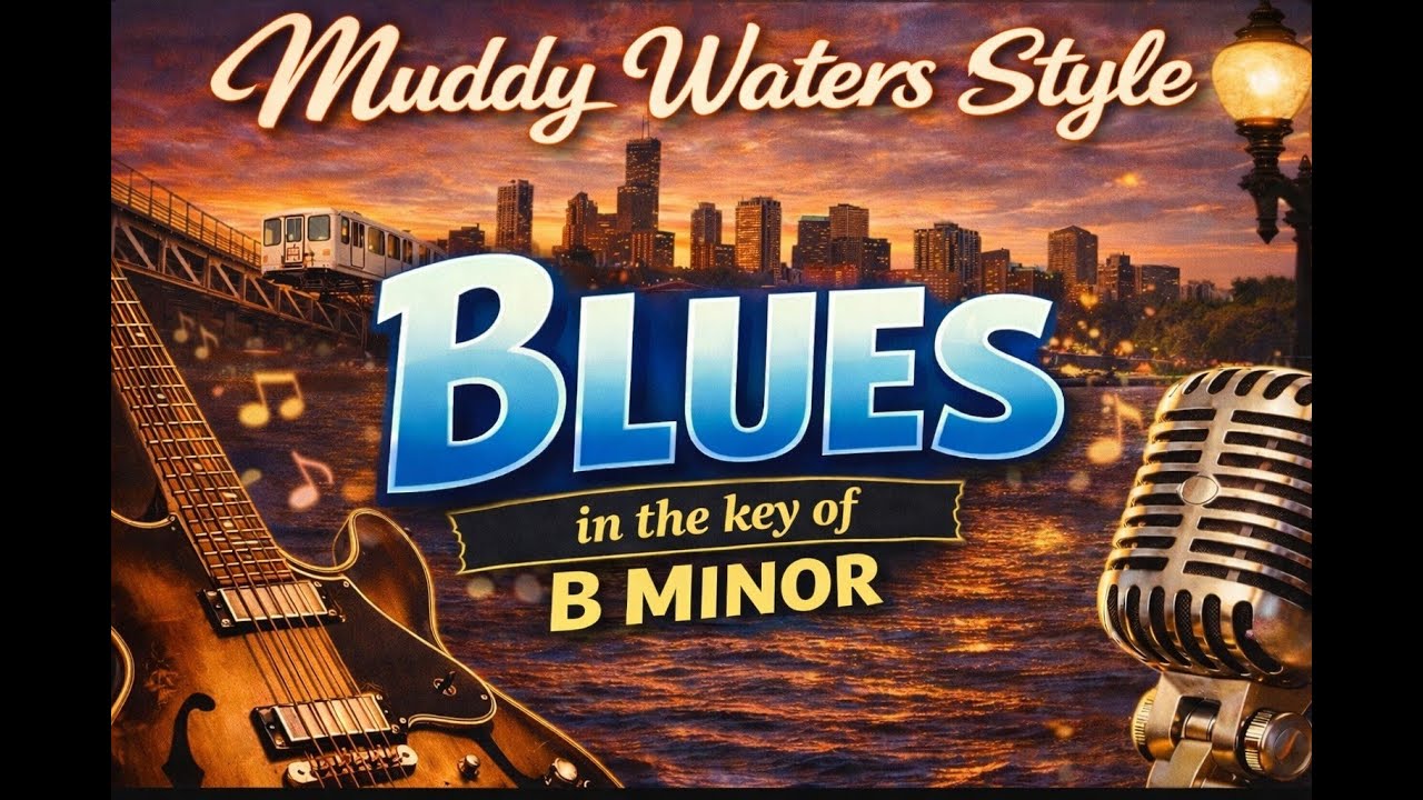 Muddy Waters Style Blues Guitar Backing Track in B minor