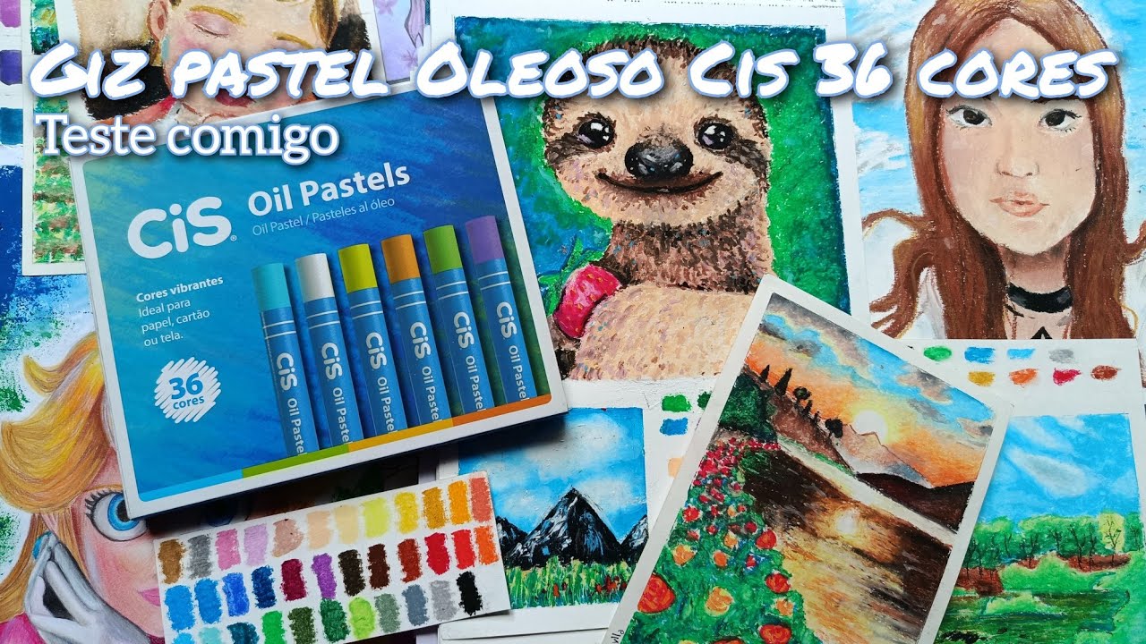 TESTANDO GIZ PASTEL OLEOSO CIS 36 CORES