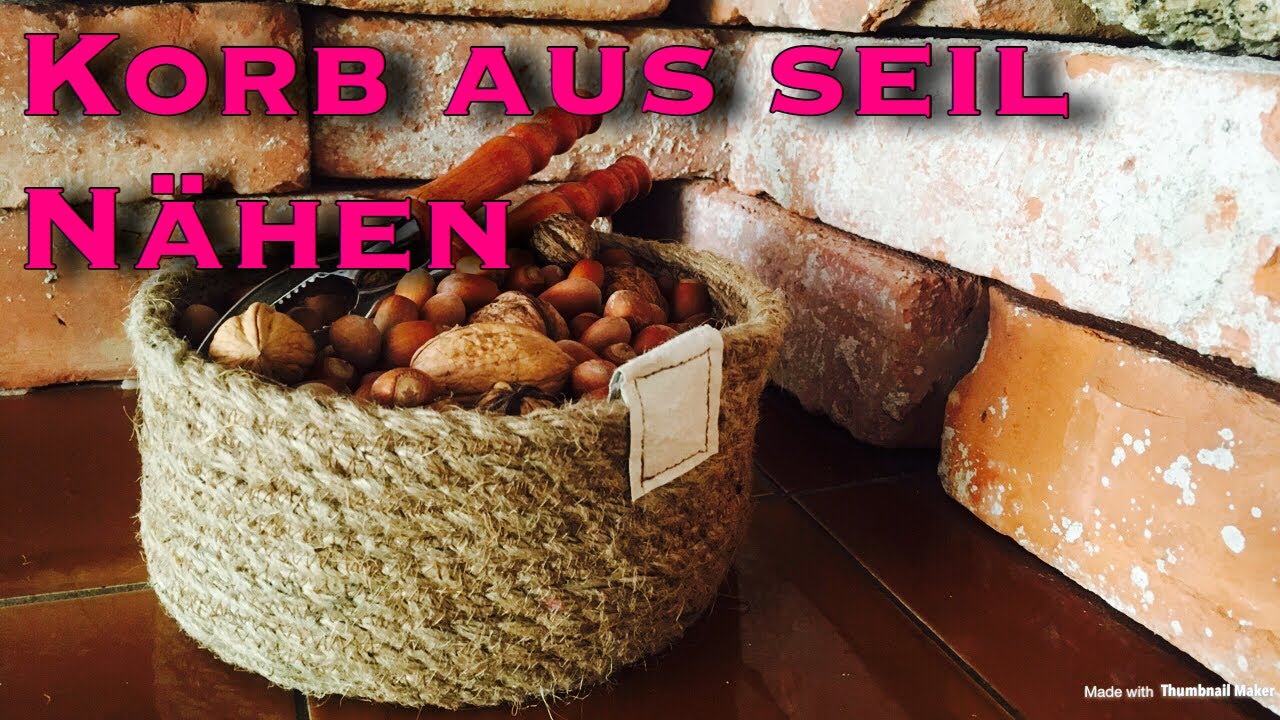 Süsses Körbchen/Korb aus einem Seil nähen Rope Bowl für Anfänger mit Upcycling vonTetrapak DIY Jute