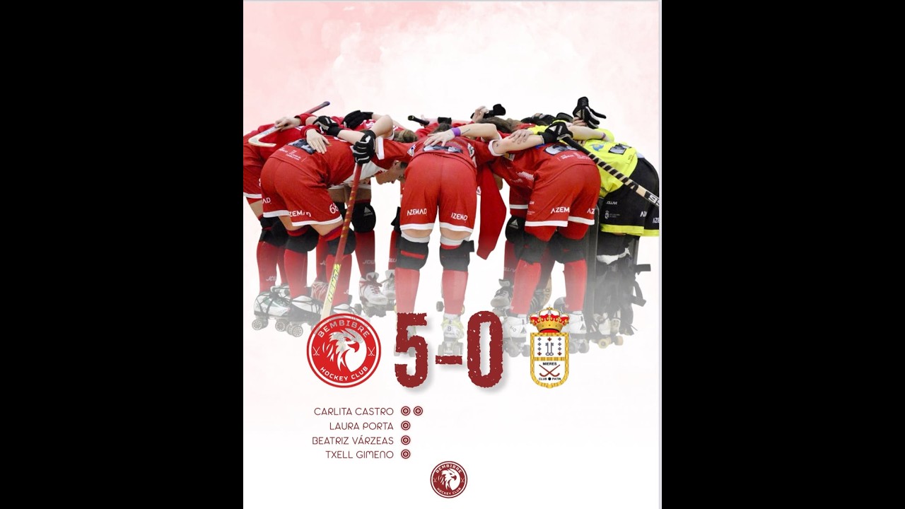 Post-partido Jornada 16: Bembibre HC (5) - CP Mieres (0). Carlos Figueroa y Carolina Monedero.