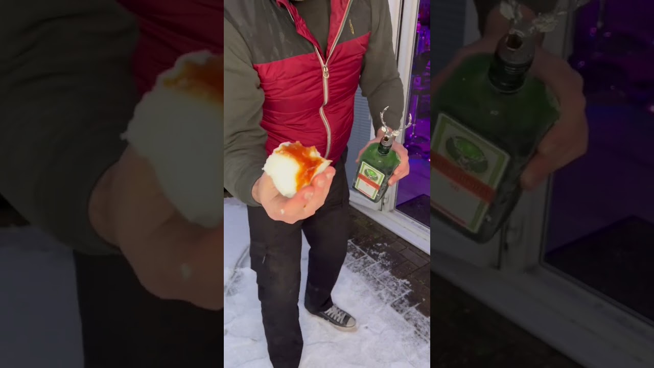 Jager Snowball Bomb ❄️🥃 #jagersnow #jager #jagermeister #jagersnowballbomb #mancavebartender