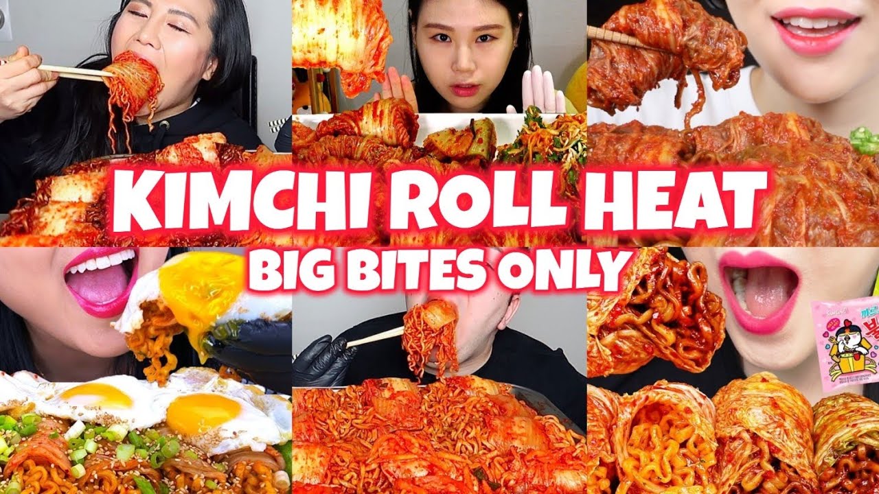 Massive Kimchi wrapped fire noodles = Max Crunch 💥 | ASMR You Can Feel