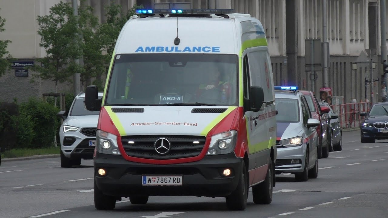 NKTW ASB FloDo + FuStW Polizei Wien 