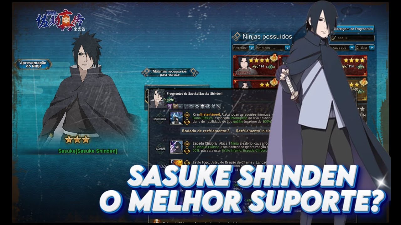 HABILIDADES DO SASUKE SHINDEN - NA TEORIA O BICHO É MONSTRO #NARUTOONLINE