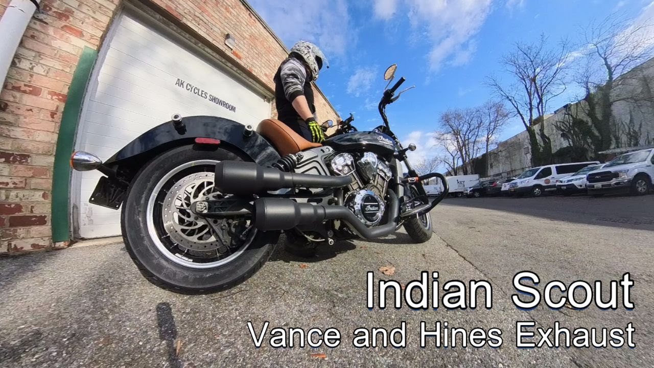 Indian Scout Vance and Hines Hi-Output Grenades Exhaust Sound Noise