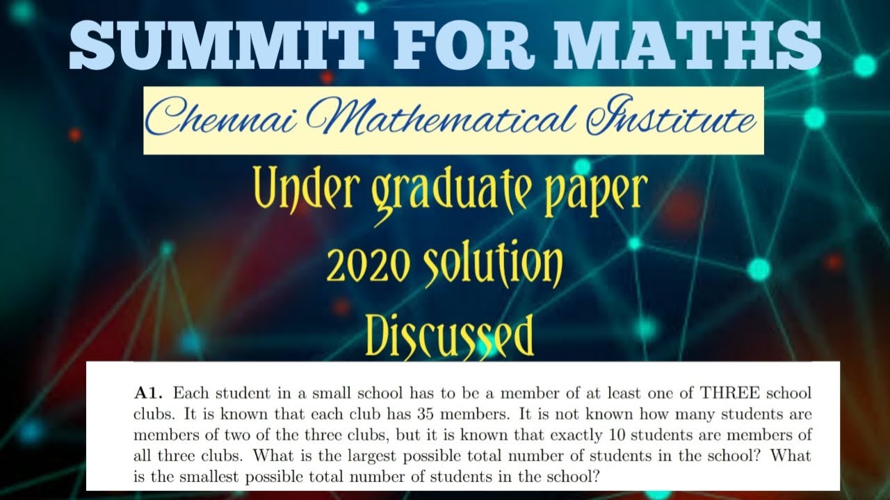 CMI  ENTRANCE EXAM || 2020 PAPER A1 DISCUSSED || LATEST