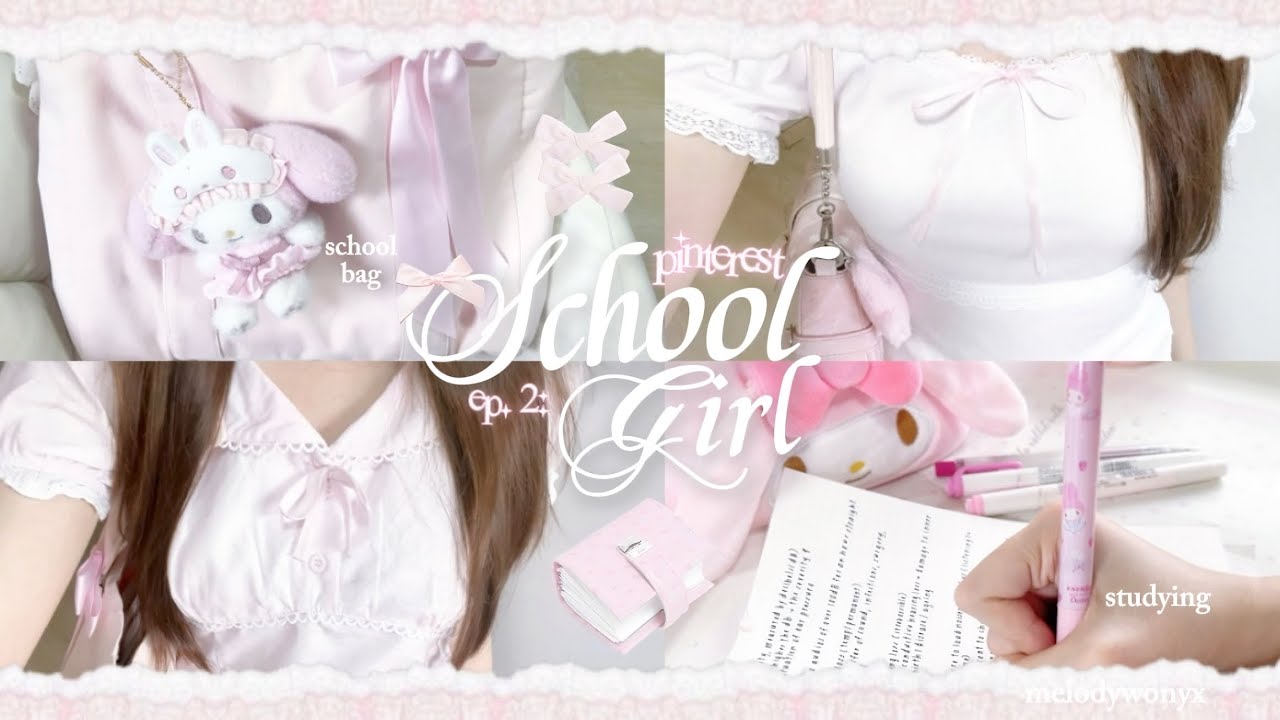 pinterest school girl 💭🎀༘⋆.˚| grwm, studying, romanticising school life