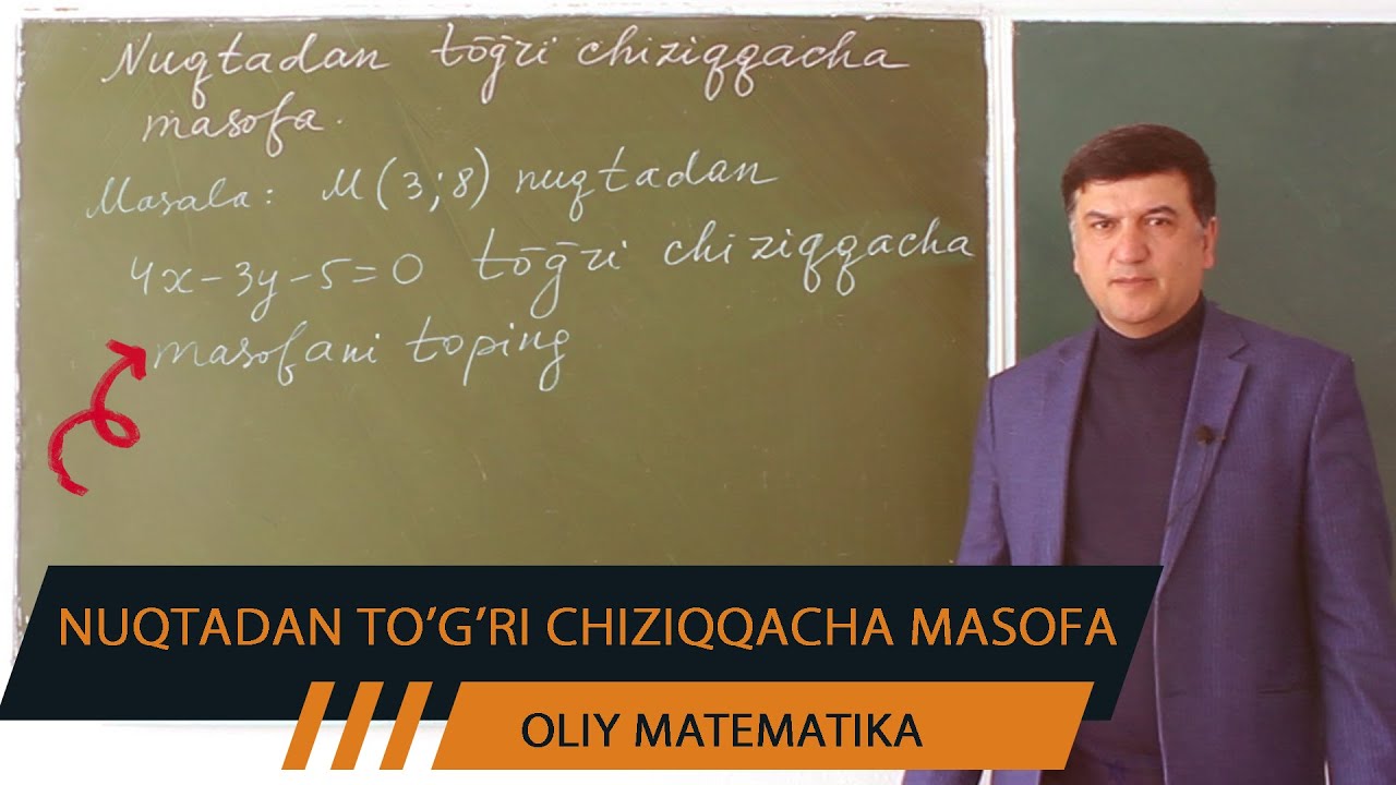 Nuqtadan to'g'ri chiziqqacha masofa . Matematika