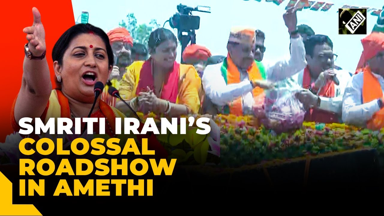 Lok Sabha Elections 2024| Smriti Irani’s massive roadshow in Amethi ahead of filing nomination
