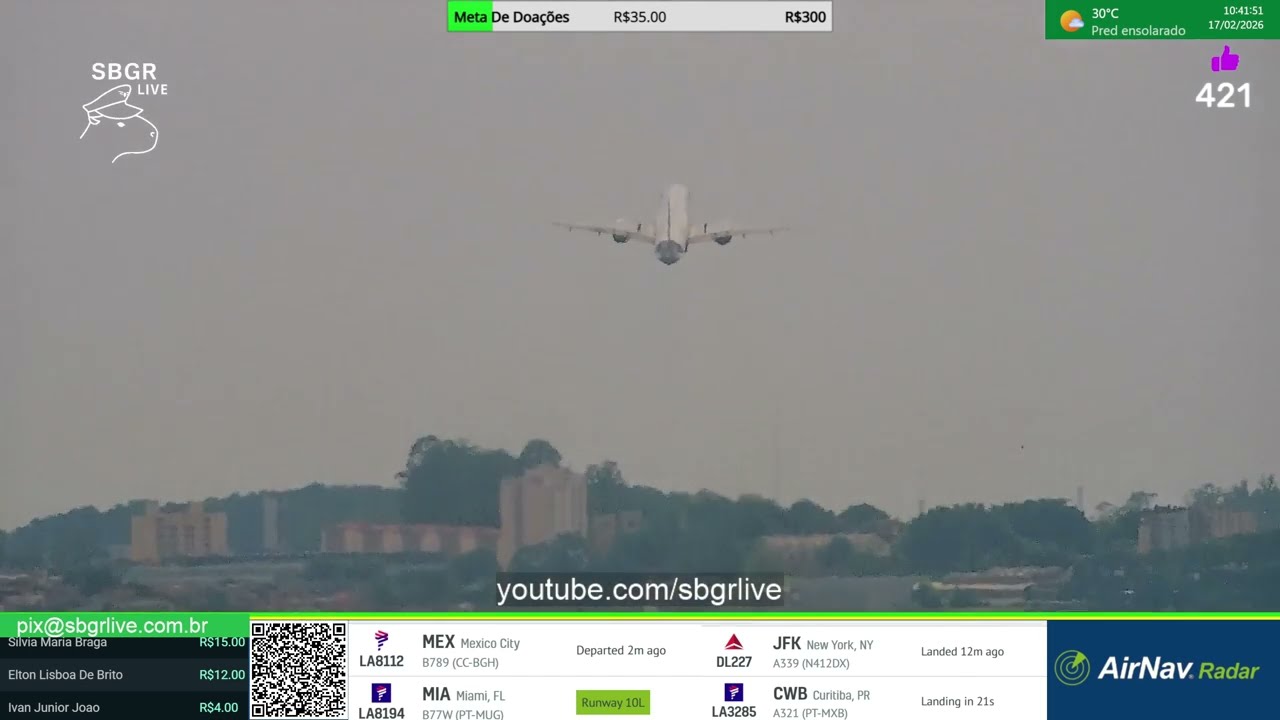 SBGR LIVE 4K - Aeroporto Internacional de Guarulhos AO VIVO - GRU Airport