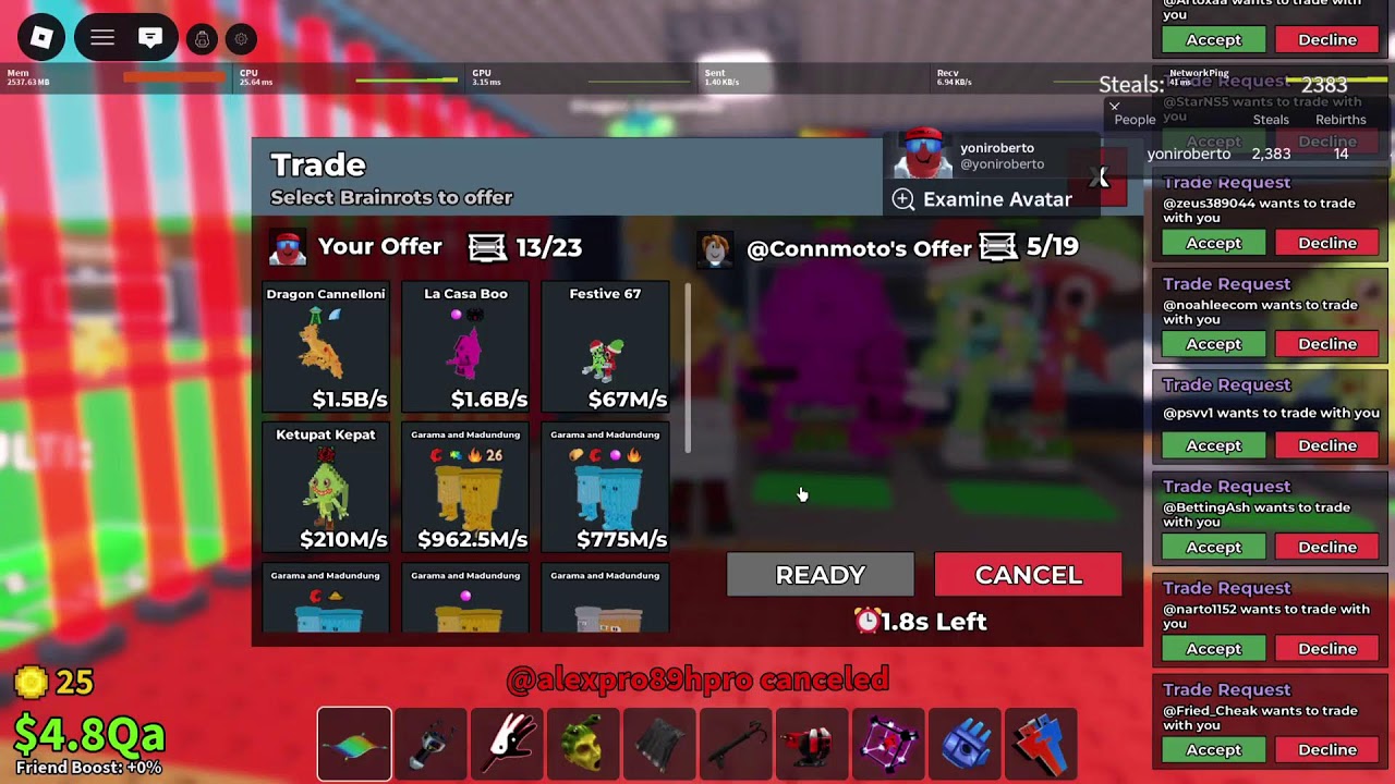 trading steal a brainrot Looking for a rare like Antonio's and love bear