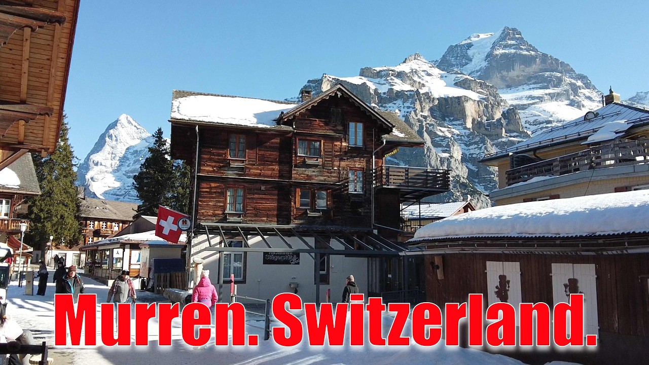 Mürren. Stunning Car-Free Alpine Village. Switzerland. 4K Walking Tour.