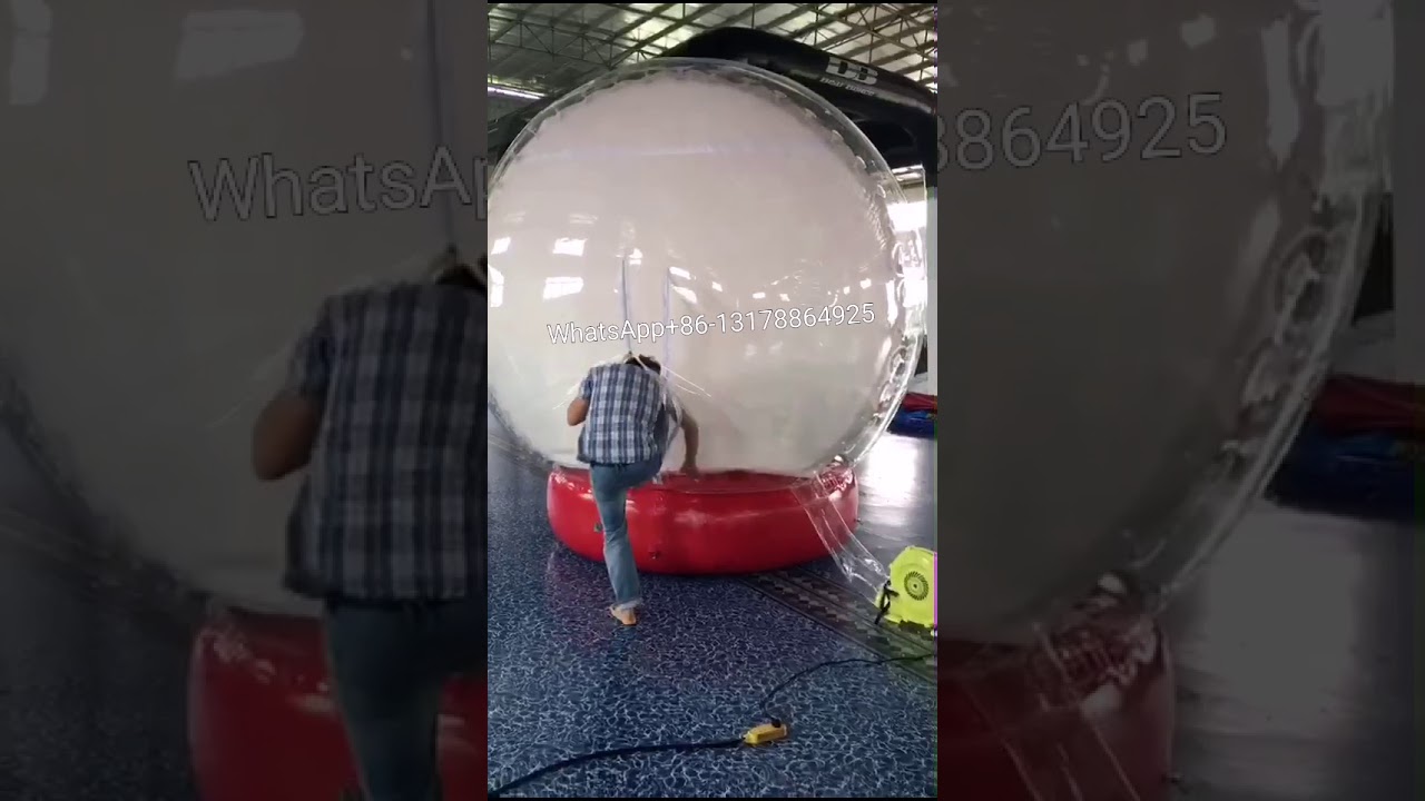 How to use the inflatable snow globe