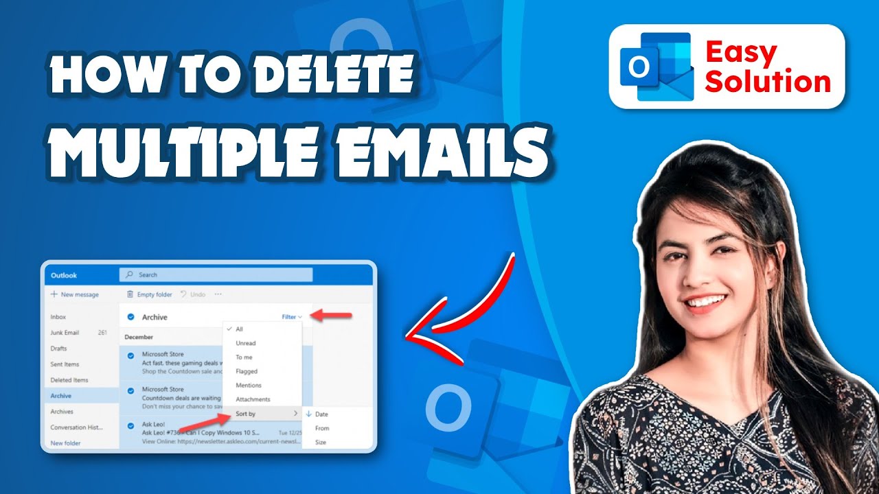 Outlook Email Management : How to delete multiple emails in outlook 2024