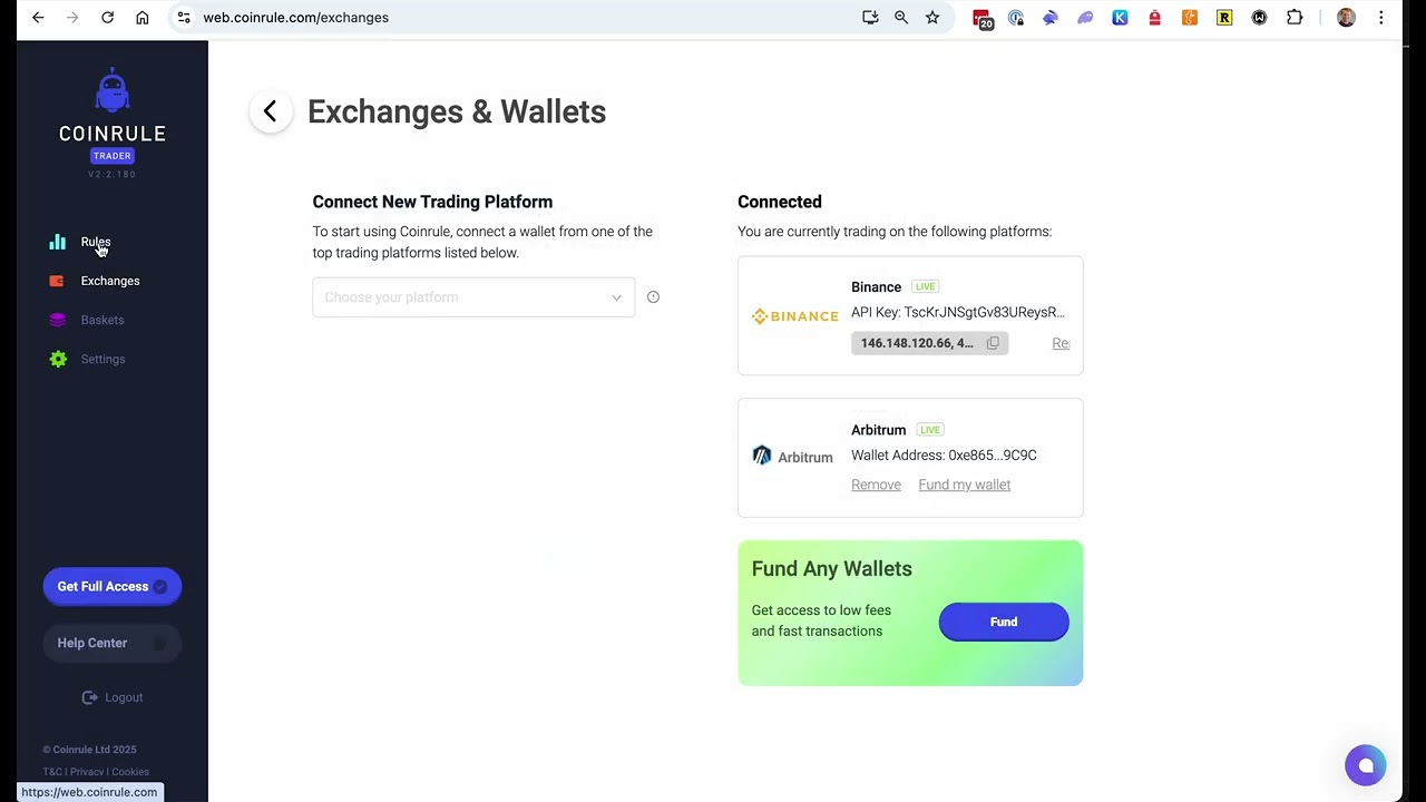 How to Onboard on Coinrule DeFi and Build a Bot