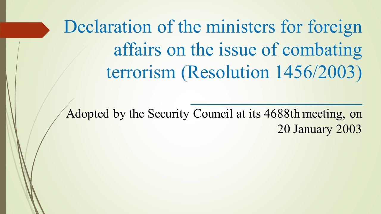 Declaration of the ministers for foreign affairs on the issue of combating terrorism