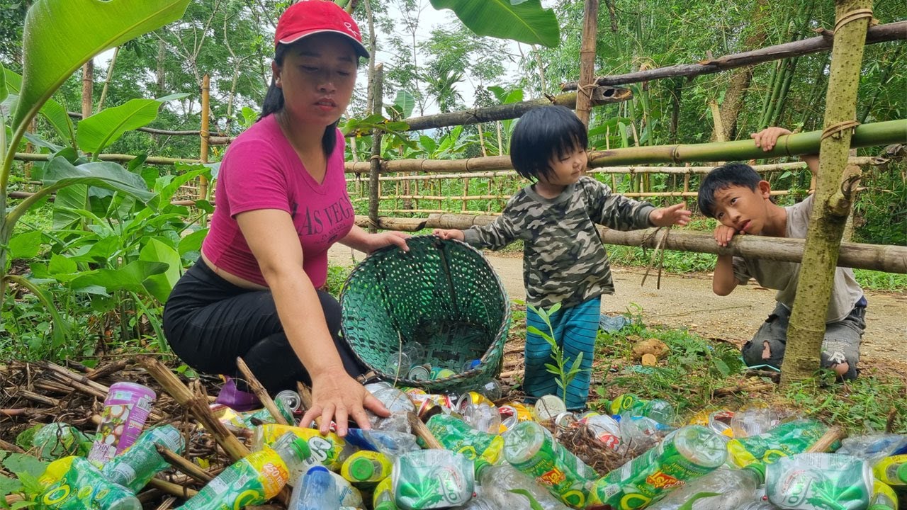 The woman picked up bottles to sell and bought clothes to help little girl have a better life