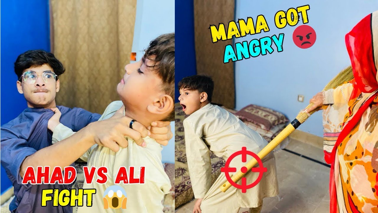 Ahad & Ali Big Fight 😱 | Mama Got Angry & Hit with Jharu 😂 | Family Drama Gone Wild 🤯 | Family Vlog