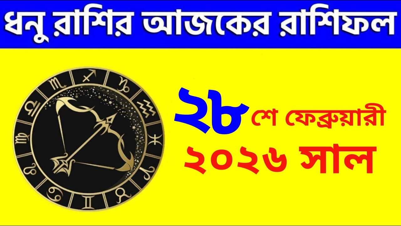 ধনু রাশি - ২৮শে ফেব্রুয়ারি,২০২৬ রাশিফল -Dhanu Rashi 28th February 2026 Ajker Rashifal - Sagittarius