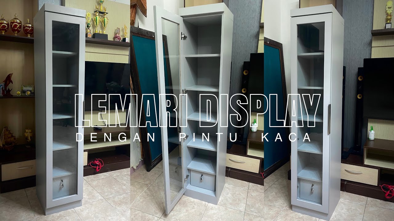 LEMARI DISPLAY 40x40x190cm DENGAN PINTU KACA @kart_id