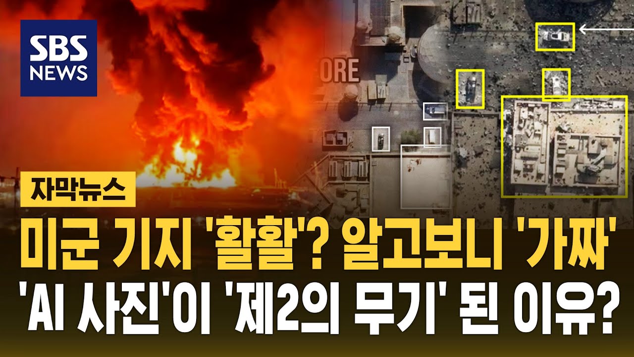 미군기지 '활활'? 알고 보니 가짜…'AI 사진'이 전쟁터 '제2의 무기' 된 이유? (자막뉴스) / SBS