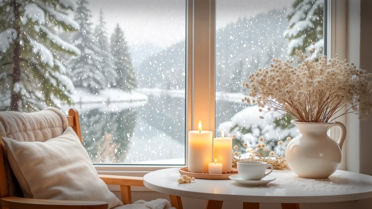 Relaxing Piano Jazz ☕ Soft Cozy Melodies for Study & Work in a Snowy Morning Ambience