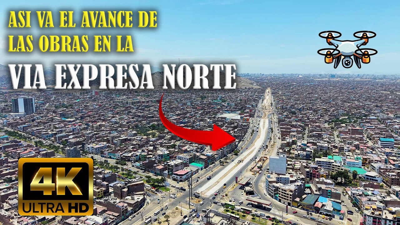 Vista aérea de la obra Vía Expresa Norte en Av. Universitaria | San Martín de Porres | 25/02/2026