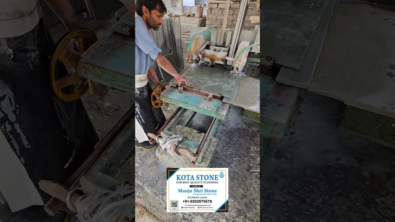 Kota stone processing  Manju shri stone +91-9252075678  #kotastone #construction puneet jain