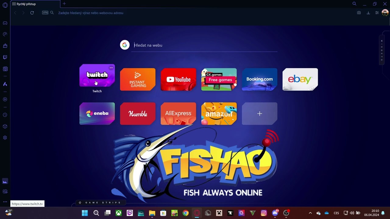 jak vypadá nový FISHAO mod pro Opera GX Browser Kuba83