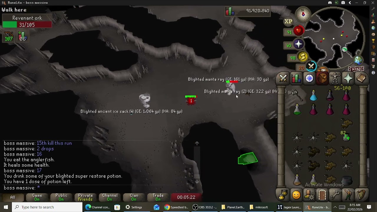 OSRS Rev cave 10 min webster bow. 99 range 1 def