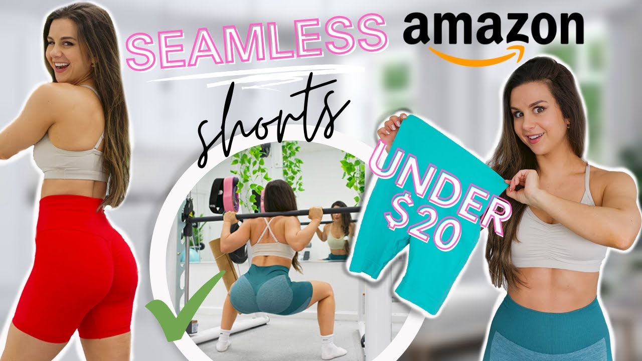 Testing Amazon SEAMLESS scrunch shorts under $20! | Amazon gym shorts try on haul & review!